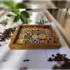 woodlinehome el yapımı çini desenli ahşap seramik tepsi WDLMFT005